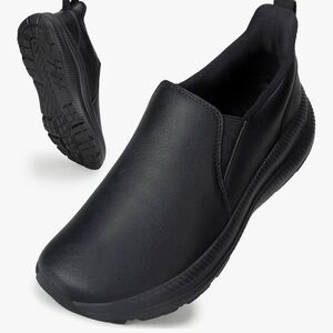 Black Waterproof Nursing Shoes | Wide Toe Box Work Slip-Ons - Sz 5.5